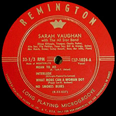 Sarah Vaughan on early Remington RLP 1024