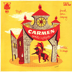 Einhorn cover for Selections from Carmen on Plymouth LP P-10-20