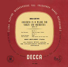 Decca LXT 2685: Brahms with Ossy Renardy and Charles Munch.